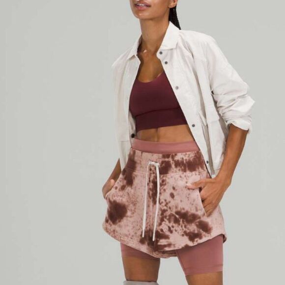 NWT LULULEMON Inner Glow High-Rise Short Size 4  Marble Dye Silky French terry - Picture 2 of 7